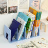 Desktop Four Grid Bookshelf Student Book Storage Bookshelf For Office Documents File Bag For Books Stationery Organize Supplies