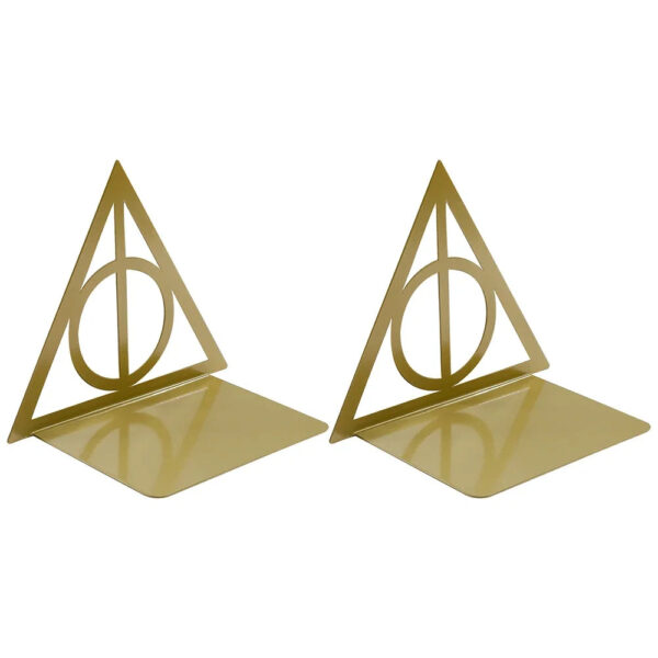 Triangle graphic book end, metal heavy-duty book end, fan organized desktop, home office, iron book end