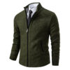 Sd809bec64b0143f8a734ac213250681dp.jpg Autumn Winter Men's Casual Sweaters Solid Color Turtleneck Sweater Cardigan Fleece Zipper Cardigan Knit Jackets