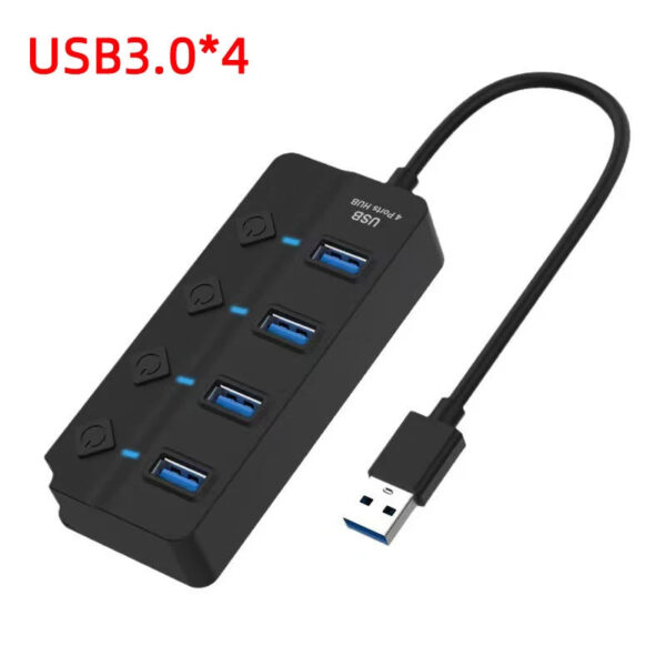 Sd85412ddb45d4db6b8091af2a126909cH.jpg USB3.0 HUB 4in1 7in1 USB Splitter .0 USB Adapter Multi-Port Independent Power Switch Extender 30CM Cable