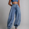 Sd881c5412a5f45178c926320a814fd0eT.jpg Women Spring High Waist Zipper Denim Loose Harem Trousers Jeans Female Vintage Balloon Pants Ladies Casual Denim Pants