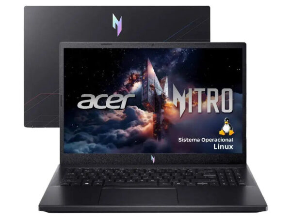 Gamer Notebook Acer Nitro V15 Intel Core i5 512GB SSD 16GB RAM 15.6 ”Full HD 165Hz IPS NVIDIA RTX 4050 6GB Linux ANV15-52-52XM