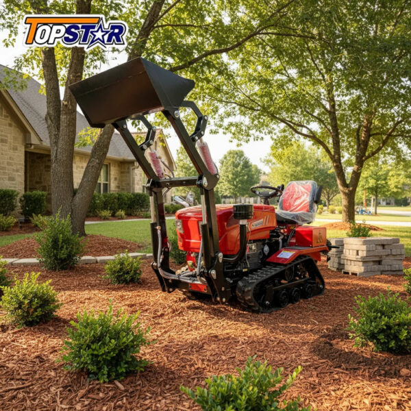 EPA Approved 35HP Mini Track Tractor Front Loader For Farm Garden Multi Attachment Digger Ripper Rotary Tiller Fast Ship