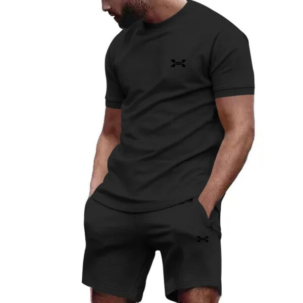 Sd89c9c009b3c4bf0b74285e8778b11abw.jpg New summer men's casual shortsleeved shorts 2-piece city street fashion T-shirt shorts suit men's cool run hot sale