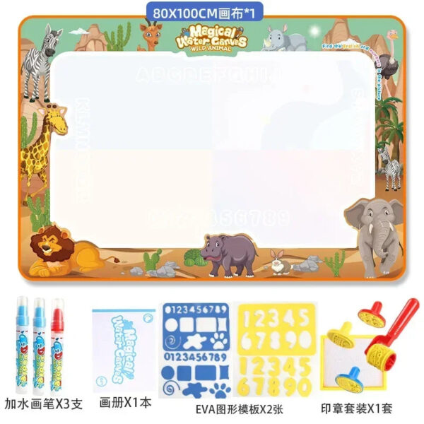 Sd958a9ab4e854e98bd834398b300be11N.jpg 100x80CM Magic Water Drawing Mat Coloring Doodle With Reusable Magic Pen Montessori Painting Board Montessori Educational Toys