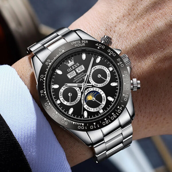 Sd99a9065c3bb4b43b4cea3228e8a86079.jpg OLEVS 6654 Luxury Mens Watch Chronograph Automatic Mechanical Wristwatch Waterproof Luminous Top Brand Watch for Man Date Sport