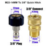 Sda32684c44ef4f47b2d5386977a17d85e.jpg Car Wash Gun Adaptor M22-14/15MM To 1/4" 3/8" Quick Hitch Connect High Pressure Wash Swivel Adaptor