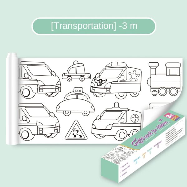Kids Coloring Paper Roll Sticky DIY Drawing Graffiti Art Color Filling Educational Toys for Children Wall Floor Painting Gifts