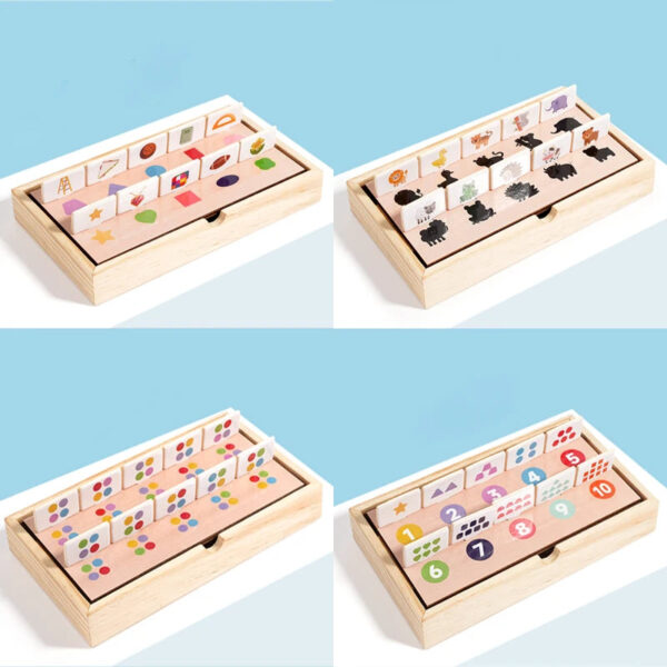 Sdadee85a797b4734a95a829433634cf17.jpg New Popular Pattern Matching Game Shape Cognitive Toy Educational Toys Wooden Multi functional game box gift Boys and girls