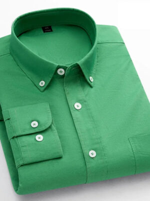 Sdae92abb81ae43168f079e221010b3788.jpg New in shirt 100%cotton long-sleeve shirts for men fashion Casual plain shirt solid color Oxford single pocket top white clothes