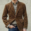 Sdafb306bce634d998eebe4129b1b82cey.jpg European and American Business Men's Casual Outerwear for Spring and Autumn, Fashion Button Slim Fit Corduroy Suit Coat S-XXXL