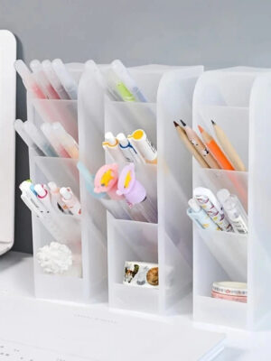 Sdafc33e703194184ac0623026eae3aed6.jpg 1pc Multi-Layer Pen Holder & Cosmetic Brush Storage Holder - Perfect for Office & School Supplies
