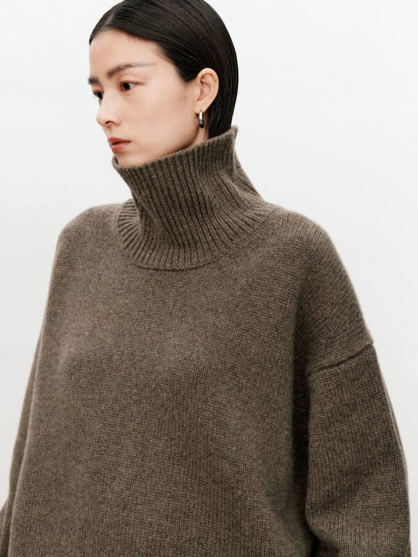 Sdb1a5c1a7f7e403ea43f6deb781cefb5G.jpg Turtleneck pure cashmere sweater female loose and thick languid lazy wind pullover sweater knitting base WOOL sweater