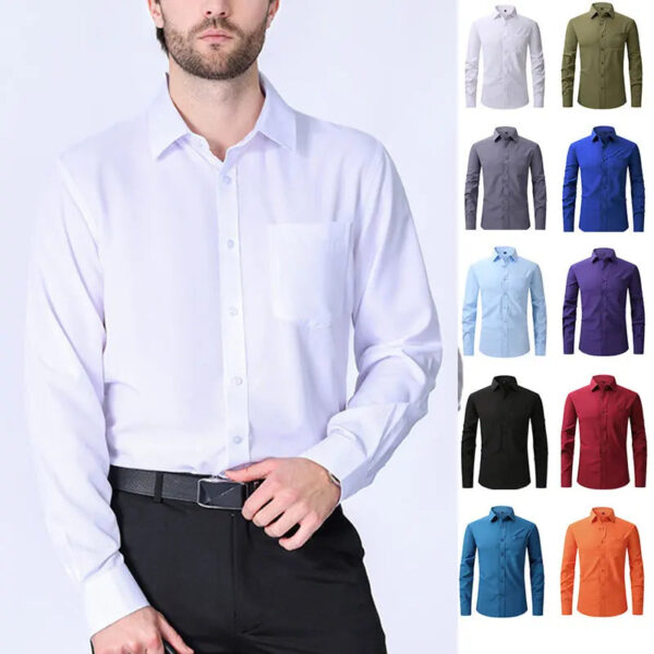 Sdb20007940cc4eb29aac4b27635591e8a.jpg American size men's shirt long sleeve spring/summer formal business casual wear high quality fashion solid color plus size