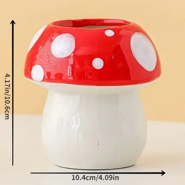 Sdb71e1c083f541ff92d292350881abf2X.jpg Cute Mushroom Ceramic Pen Container Series Suitable Makeup Brush Holder Office Supplies Desktop Creative Decoration
