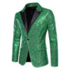 Sdc31eadc5771417e93a771120aadae1aX.jpg Fashion Men Luxurious Sequin Plaid Suit Jacket Gold / Silver Singer Host Stage Party Loose Dress Blazer Coats