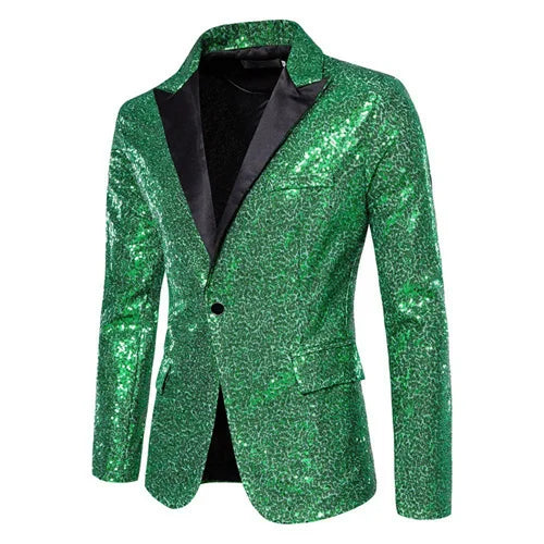 Sdc31eadc5771417e93a771120aadae1aX.jpg Fashion Men Luxurious Sequin Plaid Suit Jacket Gold / Silver Singer Host Stage Party Loose Dress Blazer Coats