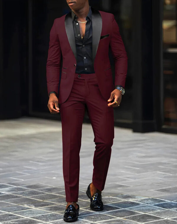 Sdcd60ef4f72a4377809eb59384fed089L.jpg 2-Piece Men's Suit Suitable For Wedding Business Suits, Single Button Jackets And Pants Sets, Slim Fit Jacket Sets