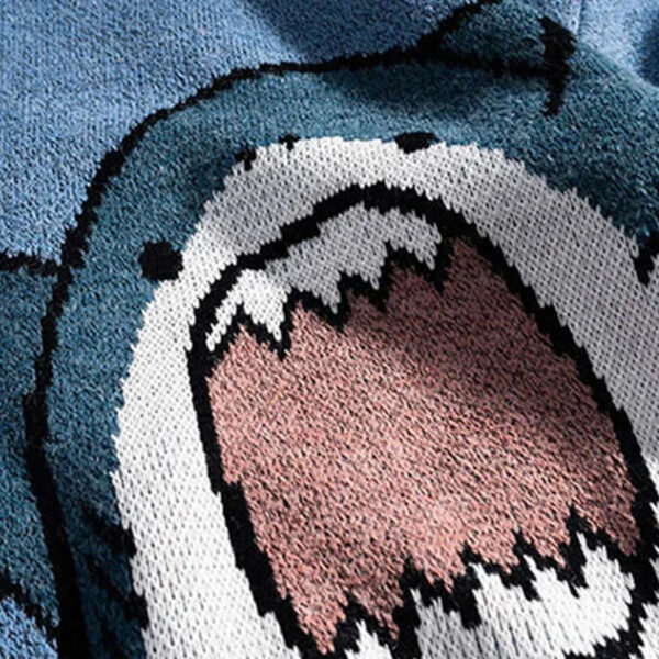 Sdcf21db0e72941d4ab91d74eae91d3e2m.jpg Shark Sweater Men Winter Cartoon Harajuku Korean Y2k Oversized Turtleneck Hip Hop Loose Knit Jumper Pullover High Collar Sweater