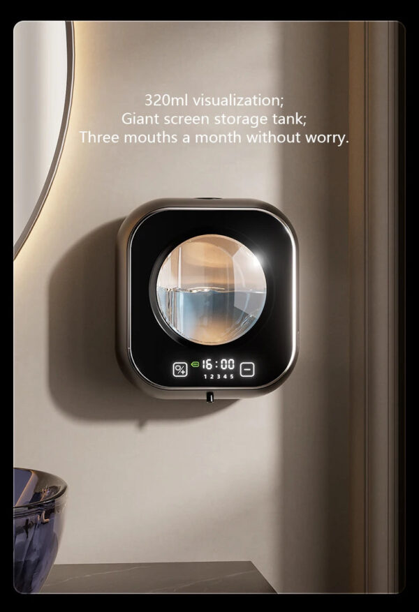 Sddb7438fc46d478fa1dbb64eb3a28307P.jpg Wall Mounted Automatic Soap Dispenser with Large Capacity Non-contact Rechargeable Sensor Kitchen with LED Intelligence Cleaning