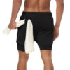 Sde0a68e4267d45258f3071edbee1d24cF.jpg Men Shorts 2 In 1 Double-deck Quick Dry GYM Sport Shorts Fitness Jogging Workout Men Sports Short Pants