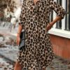 Sde1bffb292c74ea88f6b0e2f0164fff0y.jpg BWQ New Elegant Women's Summer Leopard Shirt Dress Casual Loose Turn Down Collar Mid Calf Straight Long Dresses 2025