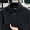Sde33f6c756984b048937f2c43dc2c52cN.jpg 2025 Autumn/Winter New Men's Stand Up Collar Half Zipper Solid Color Hoodie with Velvet Versatile Warm Thick Top for Men