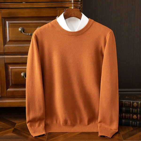 Sde723ac51a874b7087b5e82c650b77d5V.jpg Men's 100% Cashmere Sweater O-Neck Pullovers Knit Large Size Wool Sweater Winter New Tops Long Sleeve High-End Jumpers