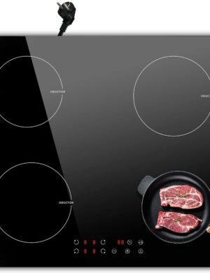 Se04dd2c1c474426ba2723da34ddfc7cfw.jpg NOXTON Plug in Induction Hob, 4 Zones Electric 60cm Built-in, Touch, Safety Lock, 99-Min-Timer, Black, (UK:2800W/EU:3500W)