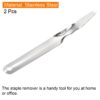 Se0a0351e759a4a679317956c5b60b293b.jpg 1/2Pcs Multifunctional Portable Staple Remover Tools Flat Staplers Puller Outdoor Stainless Steel Silver Dismantling Tool