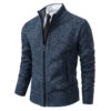 Se15f3e43554f4aef9d7c7d88186cbfcbT.jpg Autumn Winter Men's Casual Sweaters Solid Color Turtleneck Sweater Cardigan Fleece Zipper Cardigan Knit Jackets