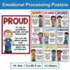 10Pcs Emotional Processing Posters Feelings Chart for Kids Wall Decro Chart Growth Mindset Teacher Teaching Aids Montessori