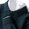 Se1c2c3546b7447b79c61c006dca2316ad.jpg New Men's POLO Collar Sweater Autumn Winter Thick Long Sleeve Business Pullovers 100% Merino Wool Knitwear Shirt Basic Clothes
