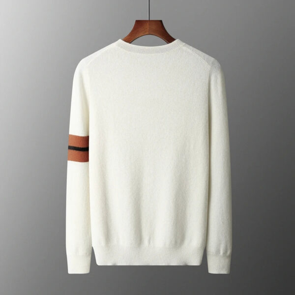 Se1f2cb5ee3f5407b857678c4cd67c926C.jpg Autumn Winter Men's O-Neck Pullover Sweater 100% Cashmere Simple Basic Knitwear Cashmere Solid Color Clothing Casual Warm Tops