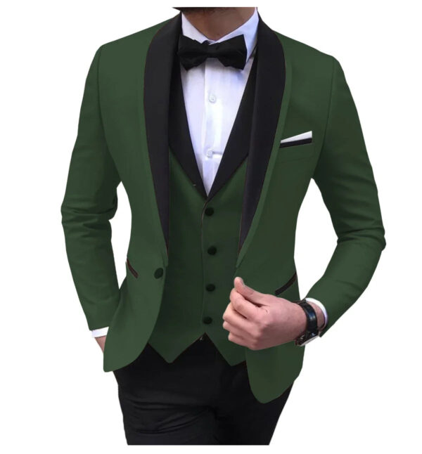 Se21c68f3072744198b3e7e1bfee9b62dX.jpg White Slit Mens Suits 3 Piece Black Shawl Lapel Casual Groom Tuxedos for Wedding Groomsmen Suits Men 2025 (Blazer+Vest+Pant)