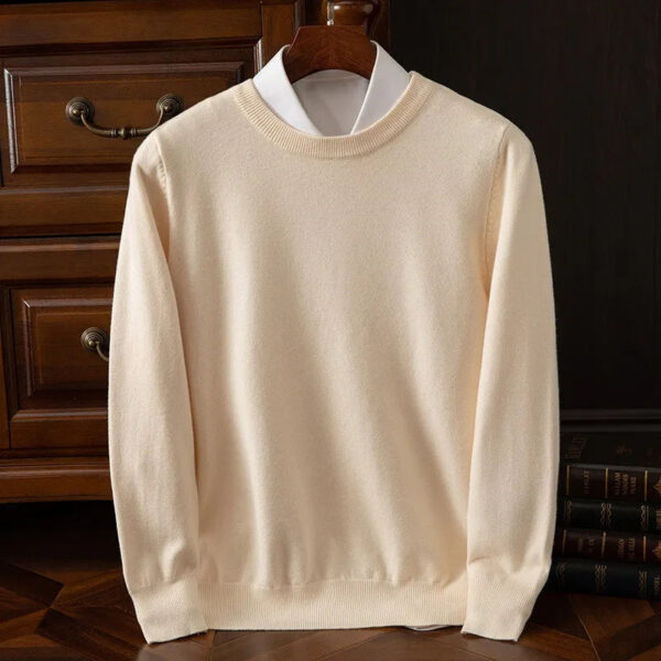 Se23f9e04634740a7bc455b79f884a556b.jpg Men's 100% Cashmere Sweater O-Neck Pullovers Knit Large Size Wool Sweater Winter New Tops Long Sleeve High-End Jumpers
