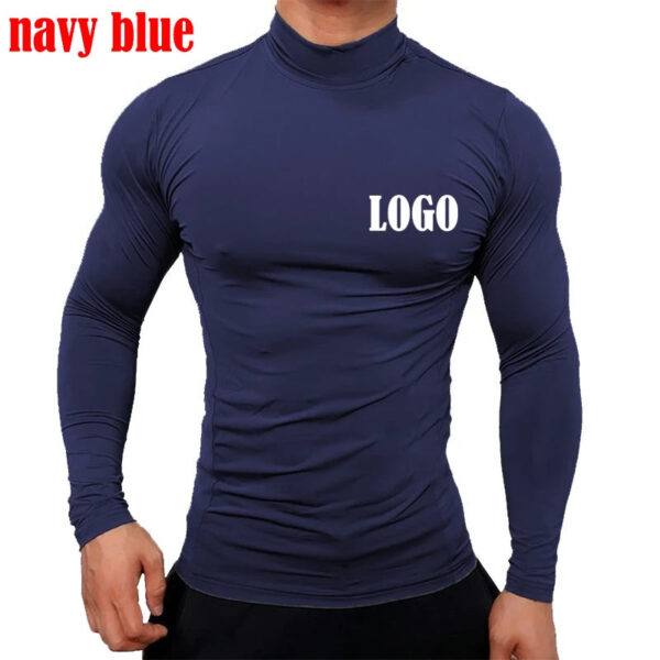 Se25481db2fd24af0baa12bdaf1be6dacI.jpg New Fashion Base Tee Shirt Men Slim Fit Knit High Neck Pullover Turtleneck Sweater Tops Shirt