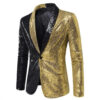 Se29162a5e1f04e688c6a129f692431818.jpg Fashion Men Luxurious Sequin Plaid Suit Jacket Gold / Silver Singer Host Stage Party Loose Dress Blazer Coats