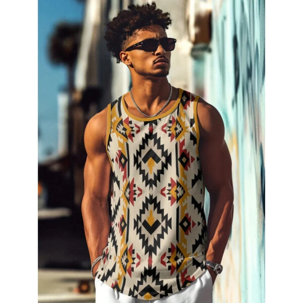 Se2b79943290044d090ae02cc7a1243845.jpg 3D Printed Retro Ethnic Tank Tops For Men Leopard Red Lips Pattern Tees Summer Casual Loose Street Sports Round Neck Vest Top