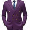 Men Double Breasted Suit Black Slim Fit High Quality Wedding Costume Party Prom Gold Button Male Suits