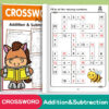 Se317a232b5934d34b27e5f85c93e46afC.jpg 32 Pages Crossword Puzzles Addition Subtraction Math Workbook For 3-8 Ages
