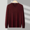 Se31975edbddf41a6a9915eb85104c04fe.jpg New Sweatwear Men's V Neck Basic Solid Color Sweaters Round Neck Elastic Pullovers Warm Autumn Knitted Oversized Sweater Men
