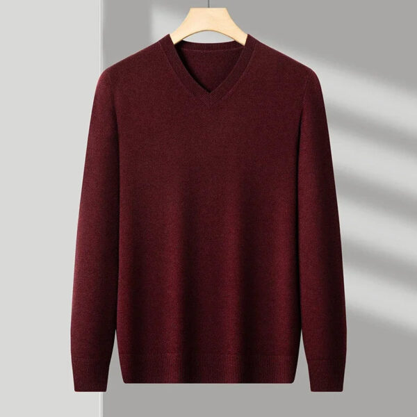 Se31975edbddf41a6a9915eb85104c04fe.jpg New Sweatwear Men's V Neck Basic Solid Color Sweaters Round Neck Elastic Pullovers Warm Autumn Knitted Oversized Sweater Men