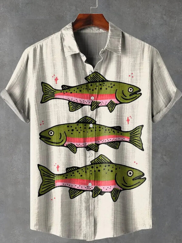 Se336533568914a1b84b62802a58ffa17b.jpg 2025 elegant fish print men's new linen comfortable breathable fabric short sleeved shirt for fishing enthusiasts to wear