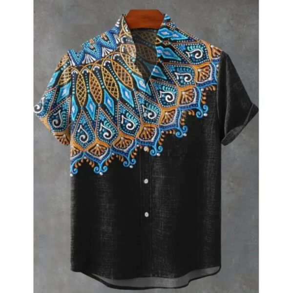 Se39281b3b1e54c989681a0824dd7b804g.jpg 2025 Men's Mandala Flower Pattern Short Sleeve Shirt Summer Vintage New Linen Shirt men's Short Sleeve Leisure Holiday Streetwea