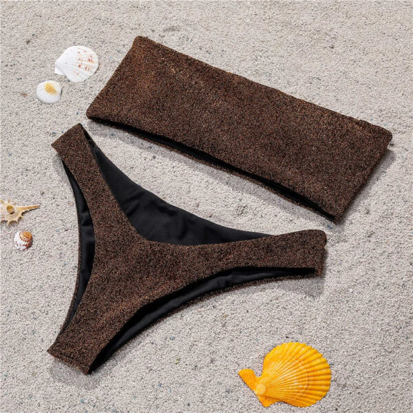 Jucleo 2025 New Swimsuit Women Sexy Glitter Bikini Set Brazilian Thong Biquini High Waist Swimwear Bathing Suit Mujer Blue Pink