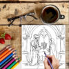 Se528bcec8cb74c73b481d426ab597971n.jpg 28 Pages Original Princesses and Knights Coloring Book for Adult | Colouring Book, Drawing Supplies for Christmas, Thanksgiving