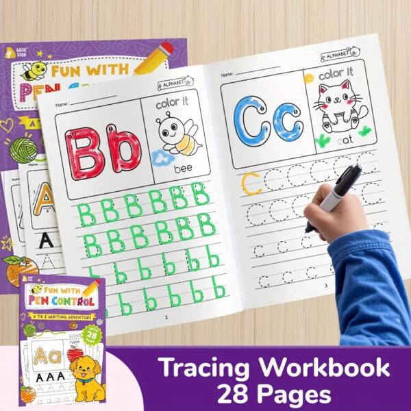 Se5ad9f5c48fb4d9aa2a57da2cd3eca98E.jpg Preschool Learning Activities Educational Workbook Alphabet Letter Tracing Color Books for Kids ABC Busy Book for Boys Girls