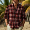 Se64a45870b774e14876b862b574c1e1ek.jpg Fashion Men's Spring and Autumn Everyday casual British Academy Style Yarn-Dyed Plaid Plus-Size Loose Lapel Long-Sleeved Shirt