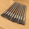 5/10pcs Pencil Brushes Stainless Steel Mounted Wire Wheel Mandrel Set Dremel Accessory Rotary Tools 3.17mm Shank Mandrel Silver